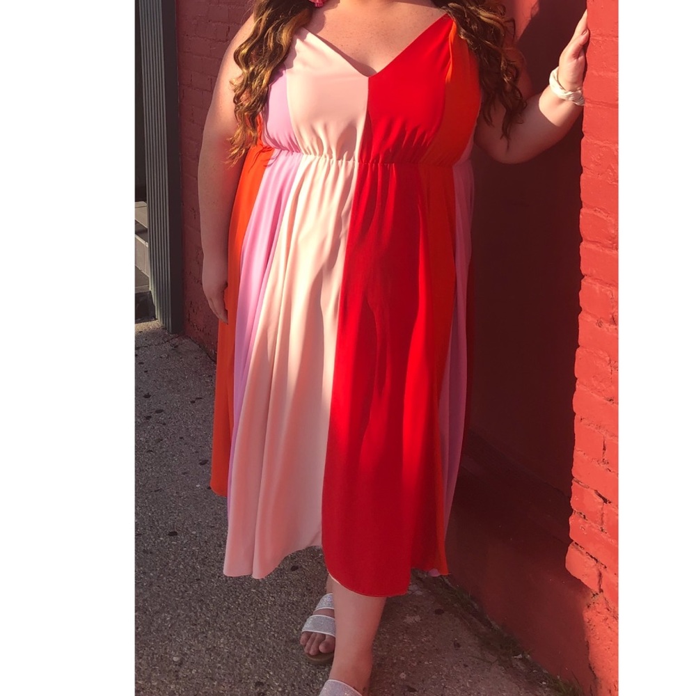 Beautiful Eloquii Colorblock Maxi Dress